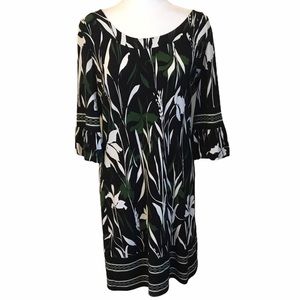 Ann Taylor LOFT Floral Bubble Sleeve Dress 8